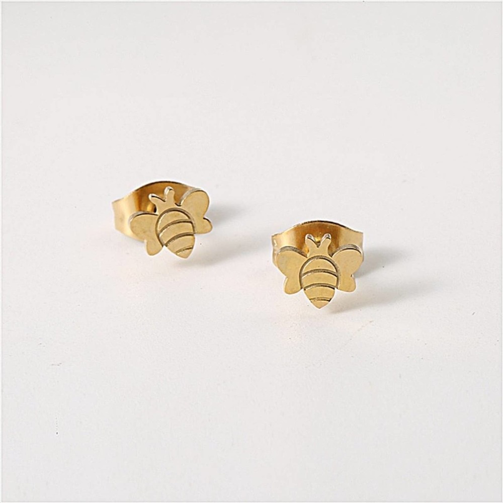 Honey Bee 18K Gold Plated Sterling Silver Stud Earrings - Picture 5 of 6